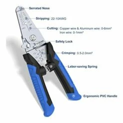 BENOBBY KIDS Pince à Dénuder électrique, Professionnelle 3 En 1 Pince à Dénuder/coupe/sertisseuse, Petit Outil De Dénudage Multifonction Pour Fils Solides Et Toronnés AWG10-22