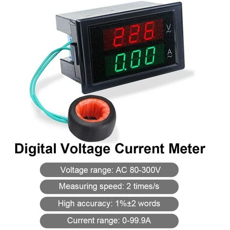 QERSTA Voltmètre Ampèremètre Numérique AC 80-300V 0-100A Multimètre 2 En 1 Avec Transformateur De Courant 2 QERSTA Voltmètre Ampèremètre Numérique AC 80-300V 0-100A Multimètre 2 En 1 Avec Transformateur De Courant – Image 2