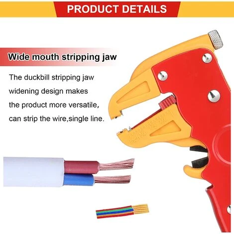 HABIENTôT Pince à Dénuder Automatique Sertisseur Coupeur De Cables Multifonctionnel Outils A Dénuder De Fils Outillage A Main Orange 150 Mm Pince Coupe Câble En Bec De Canard—Oi-FRIS (Rouge&Jaune) 3 HABIENTôT Pince à Dénuder Automatique Sertisseur Coupeur De Cables Multifonctionnel Outils A Dénuder De Fils Outillage A Main Orange 150 Mm Pince Coupe Câble En Bec De Canard—Oi-FRIS (Rouge&Jaune) – Image 3