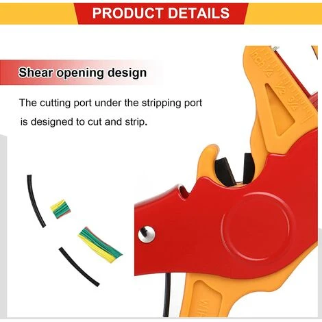 HABIENTôT Pince à Dénuder Automatique Sertisseur Coupeur De Cables Multifonctionnel Outils A Dénuder De Fils Outillage A Main Orange 150 Mm Pince Coupe Câble En Bec De Canard—Oi-FRIS (Rouge&Jaune) 4 HABIENTôT Pince à Dénuder Automatique Sertisseur Coupeur De Cables Multifonctionnel Outils A Dénuder De Fils Outillage A Main Orange 150 Mm Pince Coupe Câble En Bec De Canard—Oi-FRIS (Rouge&Jaune) – Image 4