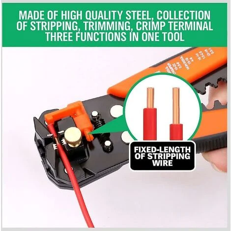 Cisea Outil De Dénudage De Fil, Auto-ajustable 20,3 Cm Outil De Dénudage/pince Coupante Automatique Pour Dénuder, Couper, Sertir 10-24 AWG (0,2 ~ 6,0 Mm) 3 Cisea Outil De Dénudage De Fil, Auto-ajustable 20,3 Cm Outil De Dénudage/pince Coupante Automatique Pour Dénuder, Couper, Sertir 10-24 AWG (0,2 ~ 6,0 Mm) – Image 3