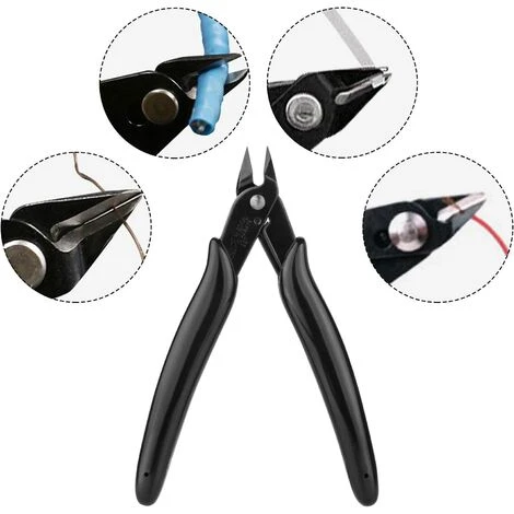 GRID COOL Lot De 6 Pinces Coupantes De Côté, Pince Coupante Electronique, Pince Coupante Cisaille Précision Diagonale Pour Câble Électrique, Bijoux, Bricolage –Noir 3 GRID COOL Lot De 6 Pinces Coupantes De Côté, Pince Coupante Electronique, Pince Coupante Cisaille Précision Diagonale Pour Câble Électrique, Bijoux, Bricolage –Noir – Image 3
