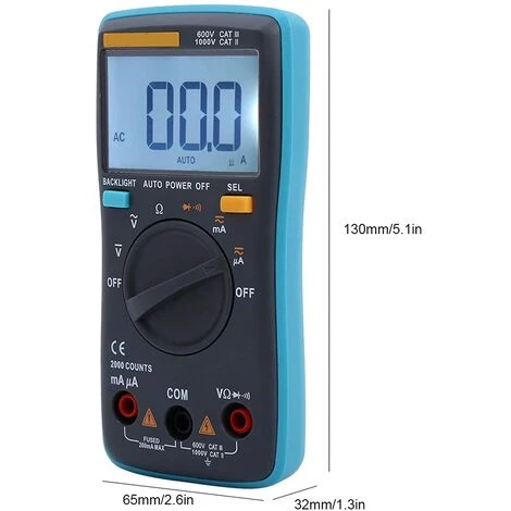 MèREÉTERNEL ZT-98 Multimètre, AC DC Voltmètre, Multimètre Numérique Portable, Ampèremètre Ohmmètre Volt Tester, Multimètre à Portée Automatique Avec éCran LCD Rétro-éClairé Ternel 2 MèREÉTERNEL ZT-98 Multimètre, AC DC Voltmètre, Multimètre Numérique Portable, Ampèremètre Ohmmètre Volt Tester, Multimètre à Portée Automatique Avec éCran LCD Rétro-éClairé Ternel – Image 2