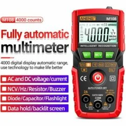 LIFCAUSAL ANENG M108 Multimetro Digitale Intelligente Auto Range 4000 Conti NCV Misuratore Multifunzione Palmare Voltmetro Amperometro Con Retroilluminazione Torcia AC/DC Tensione E Resistenza Di Corrente Rosso 9 LIFCAUSAL ANENG M108 Multimetro Digitale Intelligente Auto Range 4000 Conti NCV Misuratore Multifunzione Palmare Voltmetro Amperometro Con Retroilluminazione Torcia AC/DC Tensione E Resistenza Di Corrente Rosso -Outil de l'électricien Soldes 2022 67359524 5