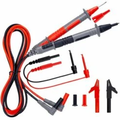 ZOLGINAH Sondes De Multimètre, Kit De Test En Silicone Souple Pour électricien, Cordons De Mesure Cat III 1000V & Cat IV 600V Avec Pinces Crocodiles Et Sonde à Aiguille