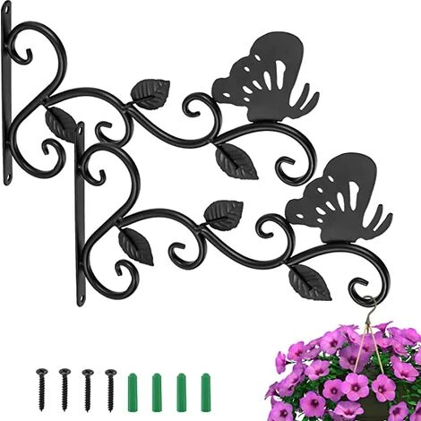 VOCTEIN Lot De 2 Porte-plantes Suspendus Panier à Plantes Fer Crochet Mural Jardinière Crochet Mural Mangeoire à Oiseaux Lanterne Vent Carillon Applique Murale 30 Cm 1 VOCTEIN Lot De 2 Porte-plantes Suspendus Panier à Plantes Fer Crochet Mural Jardinière Crochet Mural Mangeoire à Oiseaux Lanterne Vent Carillon Applique Murale 30 Cm