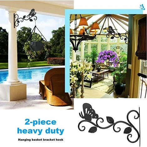 VOCTEIN Lot De 2 Porte-plantes Suspendus Panier à Plantes Fer Crochet Mural Jardinière Crochet Mural Mangeoire à Oiseaux Lanterne Vent Carillon Applique Murale 30 Cm 5 VOCTEIN Lot De 2 Porte-plantes Suspendus Panier à Plantes Fer Crochet Mural Jardinière Crochet Mural Mangeoire à Oiseaux Lanterne Vent Carillon Applique Murale 30 Cm – Image 5