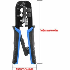 HAPPYSHOPPING Pince Manuelle à Cliquet Pour Câbles 8P/6P Et Câbles Téléphoniques Pince à Sertir à Tête Cristal Pince à Dénuder, Noir + Bleu - Noir + Bleu -Outil de l'électricien Soldes 2022 67447056 5