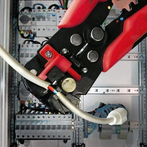 KARTOKNER Pince à Dénuder, Pince à Dénuder Automatiquement, Dénuder, Couper, Sertir 3 En 1, Rouge 2 KARTOKNER Pince à Dénuder, Pince à Dénuder Automatiquement, Dénuder, Couper, Sertir 3 En 1, Rouge – Image 2
