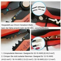 KARTOKNER Pince à Dénuder, Pince à Dénuder Automatiquement, Dénuder, Couper, Sertir 3 En 1, Rouge 8 KARTOKNER Pince à Dénuder, Pince à Dénuder Automatiquement, Dénuder, Couper, Sertir 3 En 1, Rouge -Outil de l'électricien Soldes 2022 67454164 4
