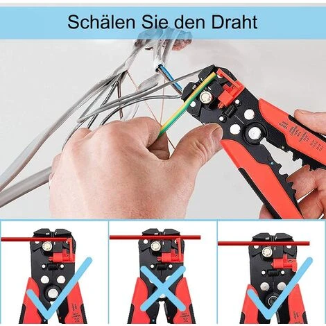 KARTOKNER Pince à Dénuder, Pince à Dénuder Automatiquement, Dénuder, Couper, Sertir 3 En 1, Rouge 5 KARTOKNER Pince à Dénuder, Pince à Dénuder Automatiquement, Dénuder, Couper, Sertir 3 En 1, Rouge – Image 5