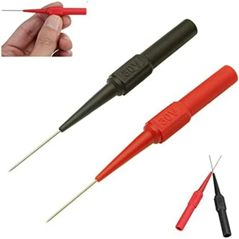 JOORRT 2Pcs Test Sonde Instrument Pièces & Accessoires Aiguille Multimètre Outils Noir/Rouge Pour Fiche Banane Test De Voiture Ligne De Ponction - Noir & Rouge 2 JOORRT 2Pcs Test Sonde Instrument Pièces & Accessoires Aiguille Multimètre Outils Noir/Rouge Pour Fiche Banane Test De Voiture Ligne De Ponction - Noir & Rouge – Image 2