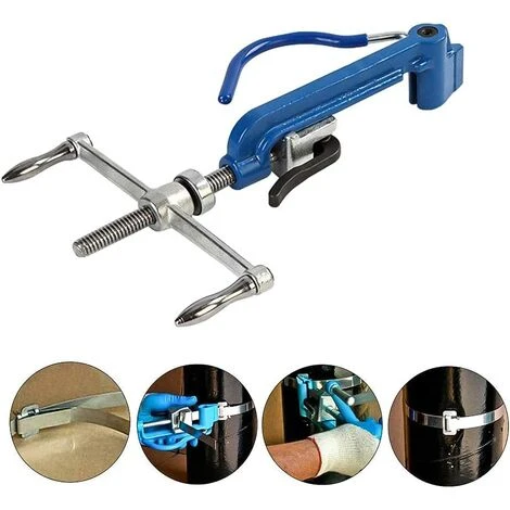AOUGO Pince à Cercler En Acier Inoxydable - Pince à Cercler à Bande Manuelle Pince à Vis Attaches De Câble Outil De Bande De Cerclage Très Tendu Pour Tendeur De Cerclage 1 AOUGO Pince à Cercler En Acier Inoxydable - Pince à Cercler à Bande Manuelle Pince à Vis Attaches De Câble Outil De Bande De Cerclage Très Tendu Pour Tendeur De Cerclage