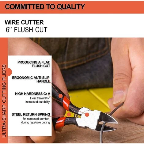 FLYME Pince à Coupe Précise De - Pince Coupante Fil Diagonale Pince Coupante, Noir 3 FLYME Pince à Coupe Précise De - Pince Coupante Fil Diagonale Pince Coupante, Noir – Image 3