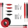 QERSTA 16pcs Ensemble De Fils De Test Numérique Multifonctions Super Tranchants Lignes De Test En Silicone Kit De Sonde De Test électronique,Rouge Noir Argenté