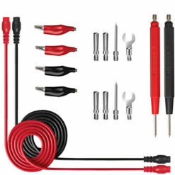 QERSTA 16pcs Ensemble De Fils De Test Numérique Multifonctions Super Tranchants Lignes De Test En Silicone Kit De Sonde De Test électronique,Rouge Noir Argenté
