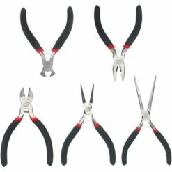 GRID COOL Pince Et Tenaille Ensemble De 5 Mini-pinces Outils à Main Professionnels Comprend Une Pince à Bec Effilé Pince De Poseur De Ligne Pince à Bec Rond Pince Coupante Diagonale
