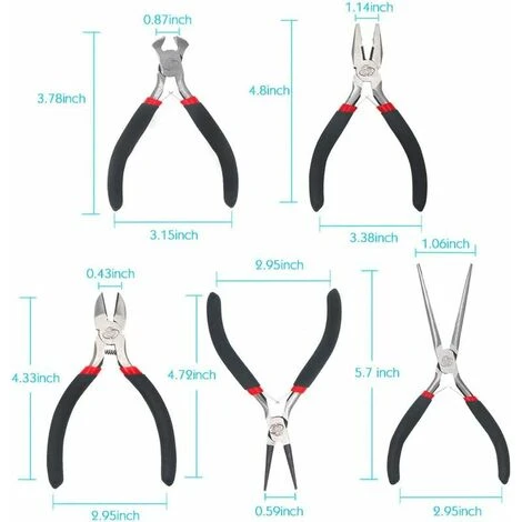 GRID COOL Pince Et Tenaille Ensemble De 5 Mini-pinces Outils à Main Professionnels Comprend Une Pince à Bec Effilé Pince De Poseur De Ligne Pince à Bec Rond Pince Coupante Diagonale 3 GRID COOL Pince Et Tenaille Ensemble De 5 Mini-pinces Outils à Main Professionnels Comprend Une Pince à Bec Effilé Pince De Poseur De Ligne Pince à Bec Rond Pince Coupante Diagonale – Image 3
