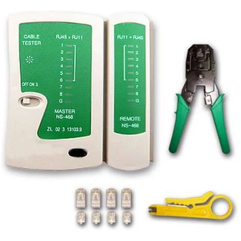 Pince Et Testeur De Câble Réseau RJ45, RJ11 Et RJ12 - Linxor - Vert 1 Pince Et Testeur De Câble Réseau RJ45, RJ11 Et RJ12 - Linxor - Vert