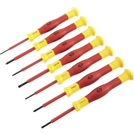 C.K VDE Jeu De Tournevis 7 Pièces Vis à Fente, Cruciforme Phillips 1 C.K VDE Jeu De Tournevis 7 Pièces Vis à Fente, Cruciforme Phillips