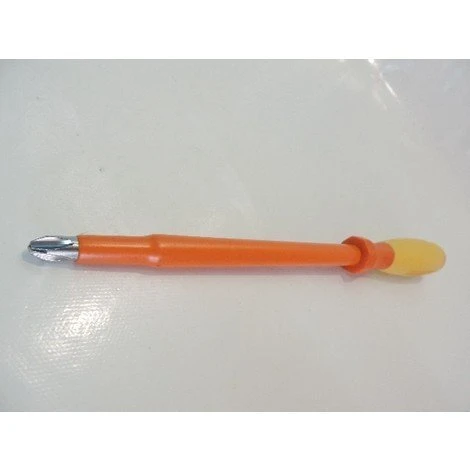 Tournevis Cruciforme Phillips 10x200mm Isolé 1000V Manche Bi-matière Lame Acier Chromé Empreinte PH4 DERANCOURT CRU10X200B 1 Tournevis Cruciforme Phillips 10x200mm Isolé 1000V Manche Bi-matière Lame Acier Chromé Empreinte PH4 DERANCOURT CRU10X200B