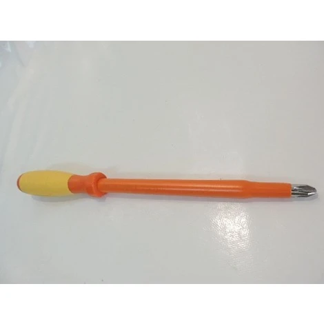 Tournevis Cruciforme Phillips 10x200mm Isolé 1000V Manche Bi-matière Lame Acier Chromé Empreinte PH4 DERANCOURT CRU10X200B 2 Tournevis Cruciforme Phillips 10x200mm Isolé 1000V Manche Bi-matière Lame Acier Chromé Empreinte PH4 DERANCOURT CRU10X200B – Image 2