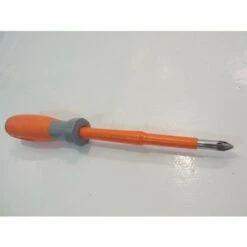 Tournevis Cruciforme Pozidrive 5x100mm Isolé 1000V Manche Bi-matière Lame Acier Chromé Empreinte PZ1 DERANCOURT POZI5X100B