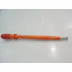 Tournevis Plat 8x200mm Isolé 1000V Lame Acier Chromé Manche Bi-matière Electricien Pour Vis Tête Fendue DERANCOURT TB8X200B